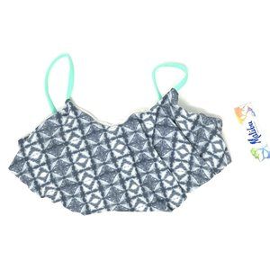 Malibu S Small Bikini Top Dream Girl Underwire Gray Green Tie String NWT Zumiez